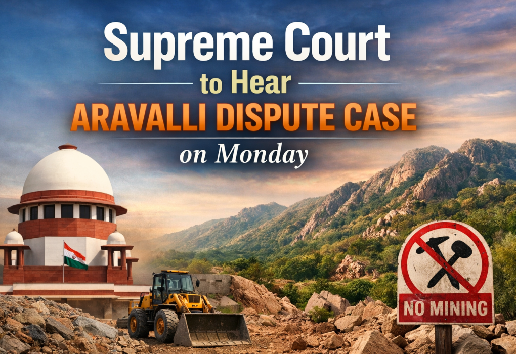 Supreme Court building with Aravalli hills backdrop highlighting hearing of Aravalli dispute case on Monday.